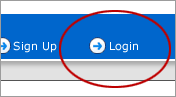 location of login button at top right
